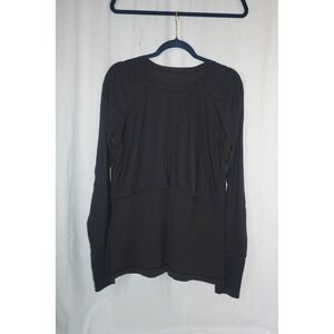 Lululemon Vintage Black Long Sleeve Double Layered Layered Active Top